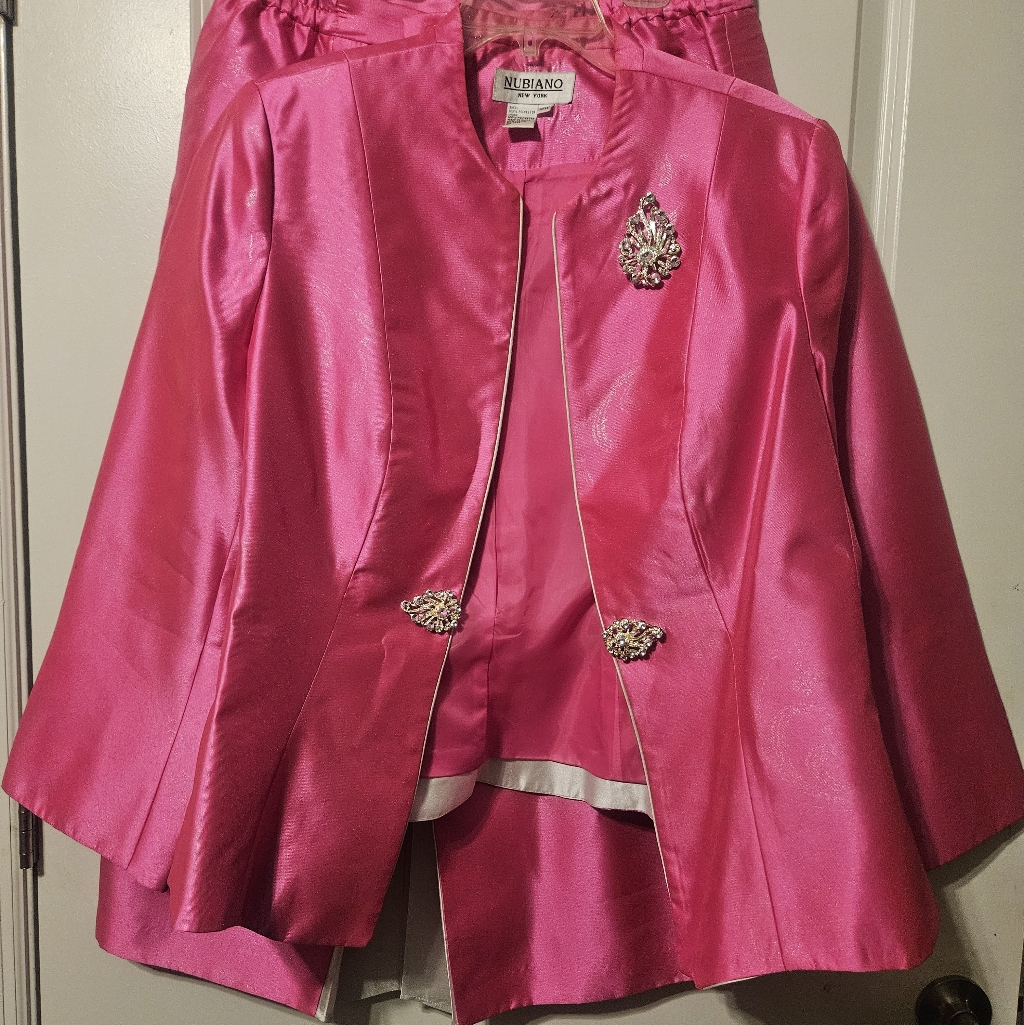 Plus, Size Women Fushia Two-Piece Skirt Suit